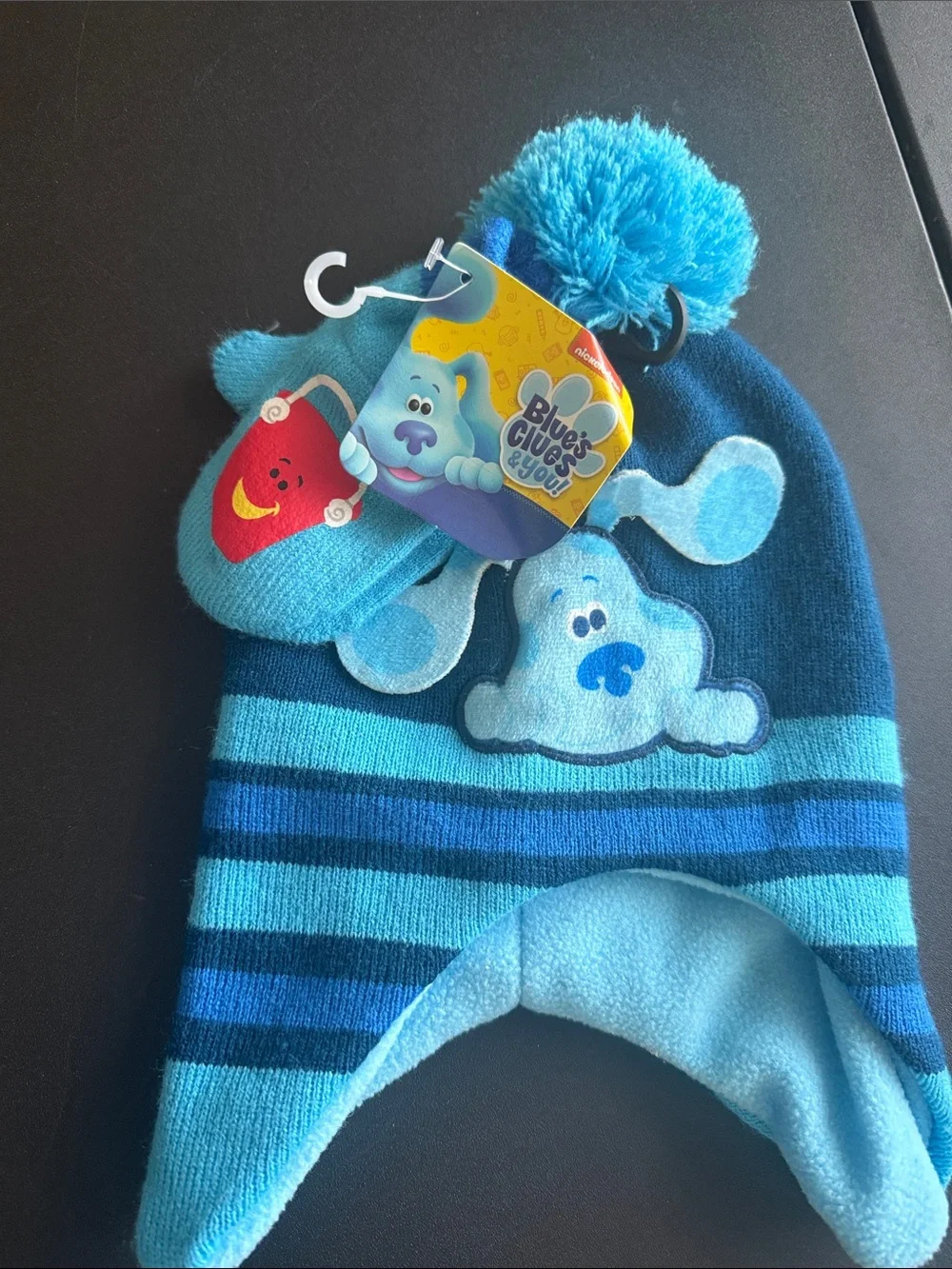 Blues Clues Earflap Hat & Mittens Set for Kids - Unbranded